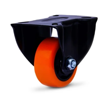 ROD.FIXO 50MM PRETO PL 72X52 RODA BP C/ROL.ESF.LARANJA (6237)