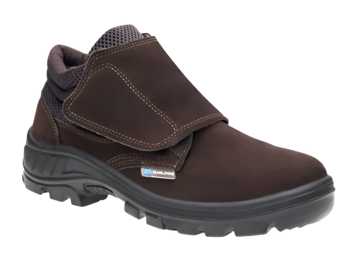 Bota Botina Segurança Marluvas 95b26 Velcro Couro Nobuck