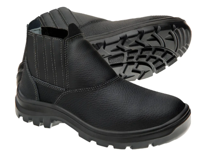 BOTA C/ ELÁSTICO BICO PLASTICO COURO RELAX PRETO 2B 15/17 SAFETY FLEX BIDENSIDADE